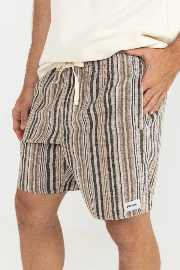 Rhythm Mens Shorts Linen Jacquard Jam