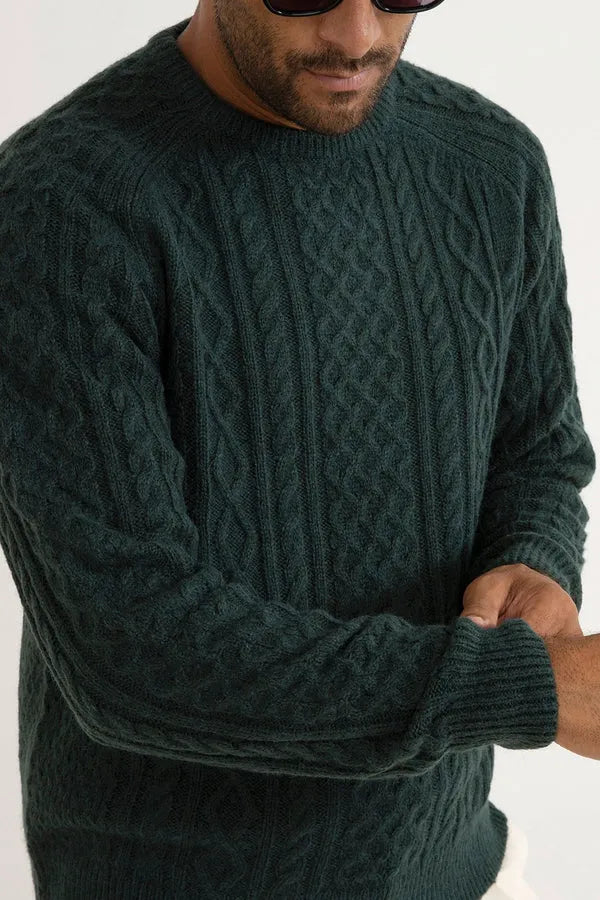 Rhythm Mens Sweater Mohair Fishermans Knit