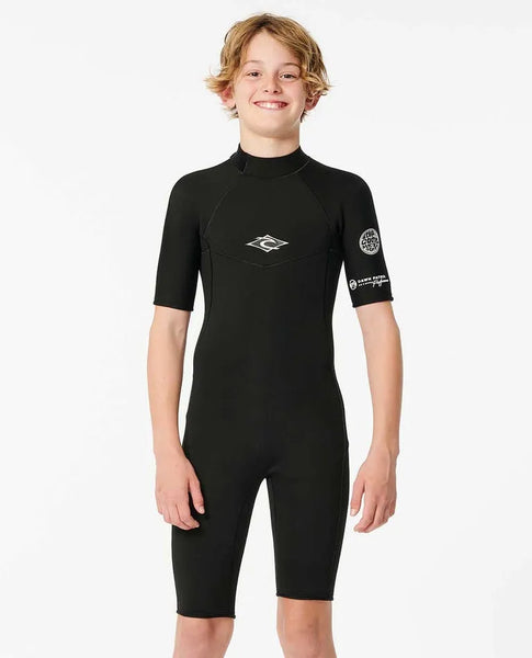 Rip Curl Boys Wetsuits Dawn Patrol Short Sleeve 2mm Back Zip Springsuit