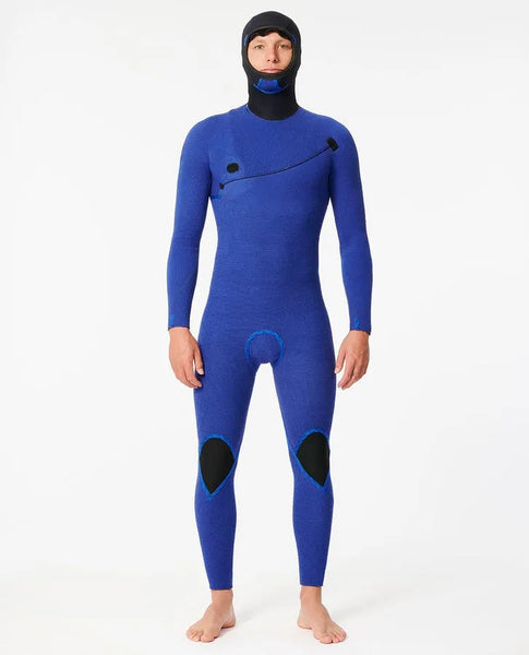 Rip Curl Mens Wetsuits E7 E-Bomb 4/3 Hooded Zip Free Fullsuit