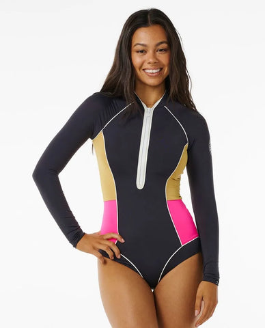 Rip Curl Womens Swimsuit Hibiscus Heat Slice Long Sleeve Springsuit