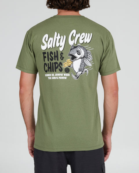 Salty Crew Mens Shirt Fish & Chips Premium Tee