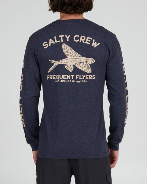 Salty Crew Mens Shirt Frequent Flyer Long Sleeve  Premium Tee