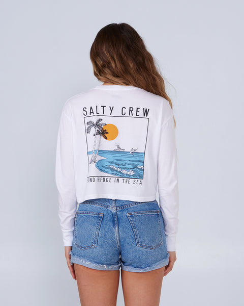 Salty Crew Womens Shirt The Good Life Long Sleeve Crop