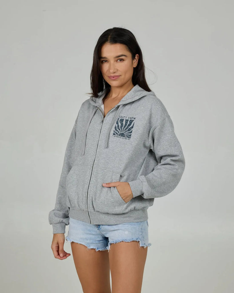 Salty Crew Womens Sweatshirt Perfect Set Zip Hoodie