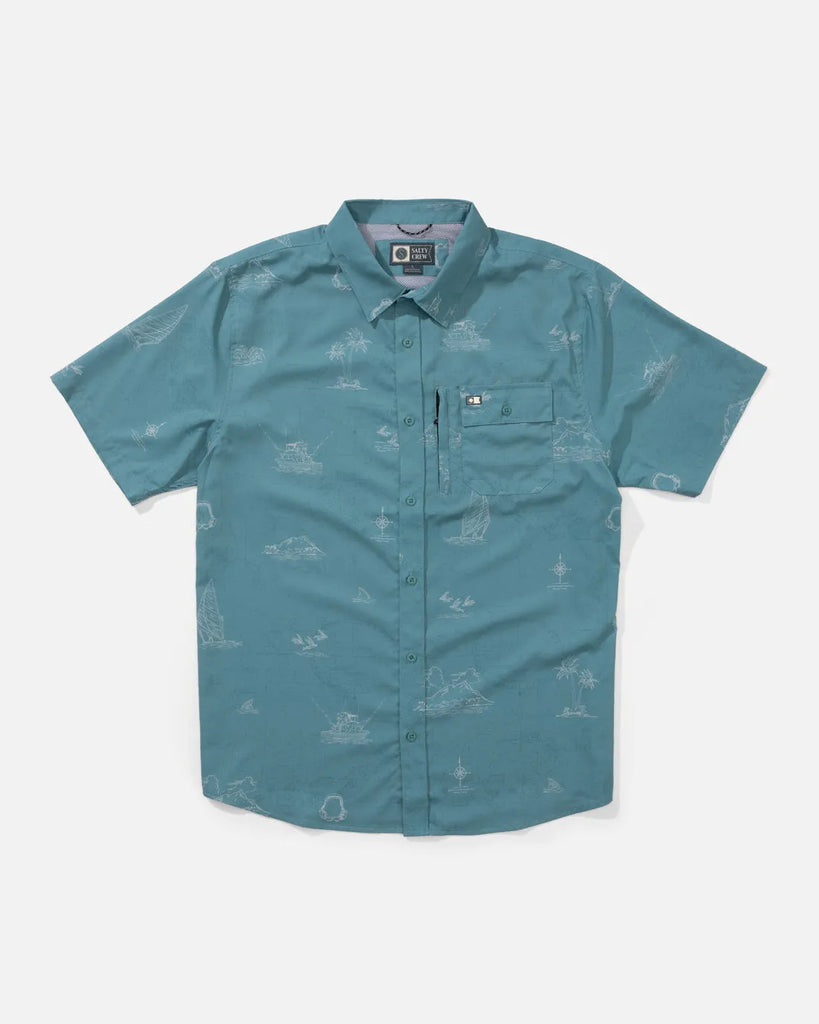 Salty Crew Mens Woven Helmsman UV Button Up