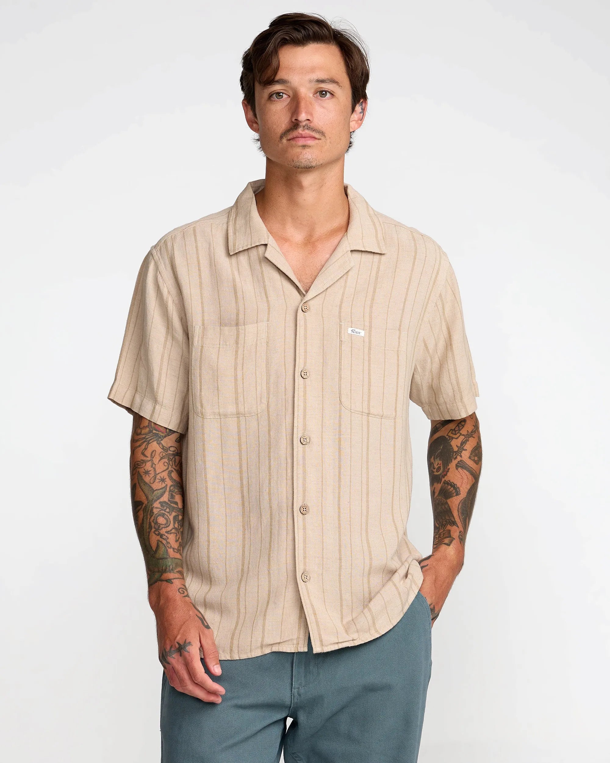 RVCA Mens Woven Exotica Stripe
