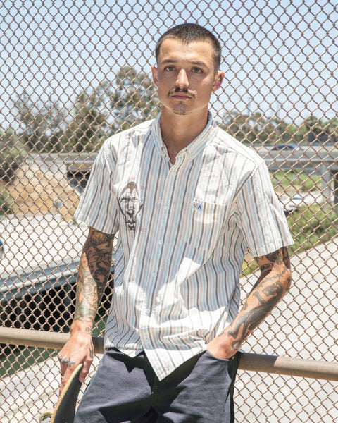 RVCA Mens Woven Jacobs Archive Stripe