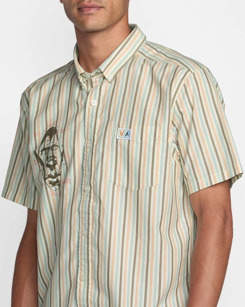 RVCA Mens Woven Jacobs Archive Stripe