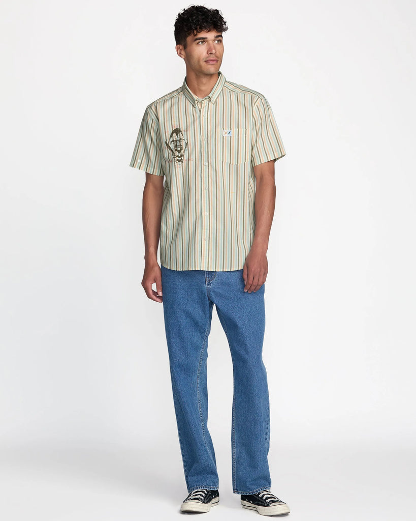 RVCA Mens Woven Jacobs Archive Stripe