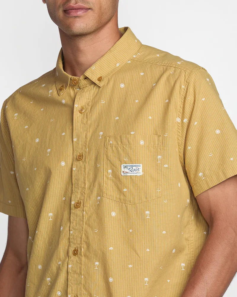 RVCA Mens Woven Exotica Seersucker