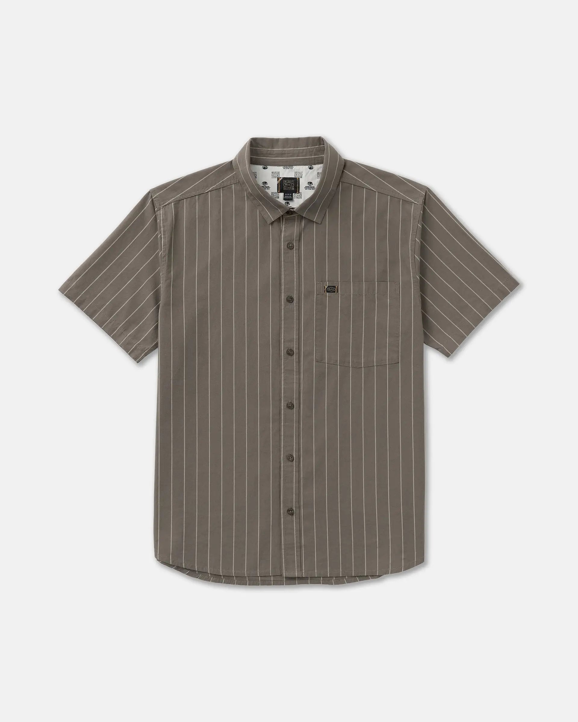 RVCA Mens Woven Dayshift Workwear Stripe
