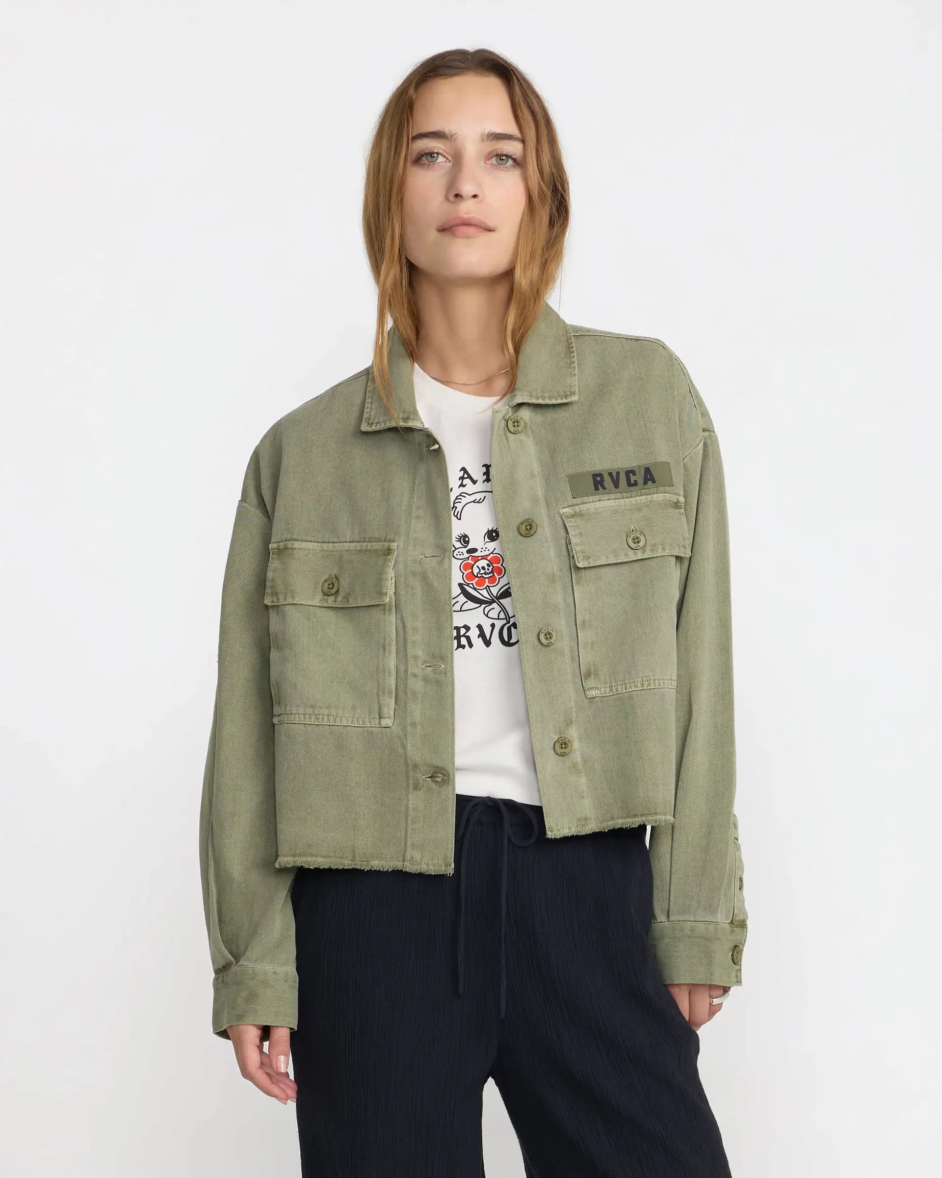 RVCA Womens Shirt Reserve Long Sleeve Overshirt