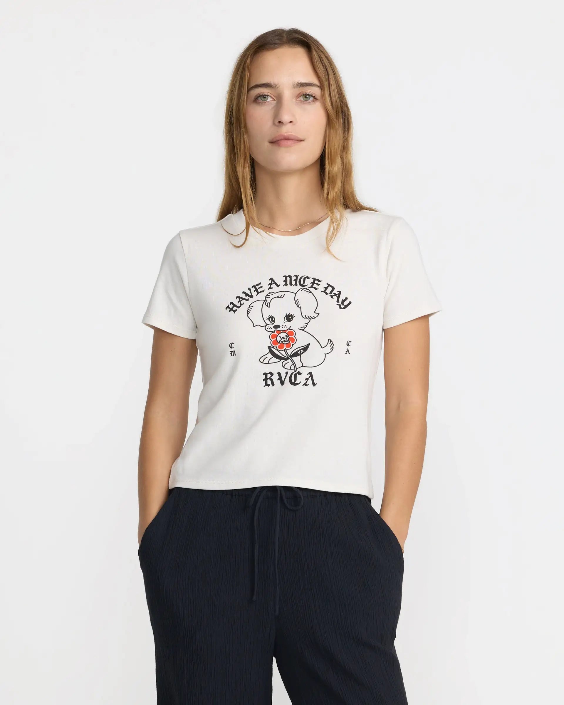 RVCA Womens Shirt Nice Day Shrunken Tee