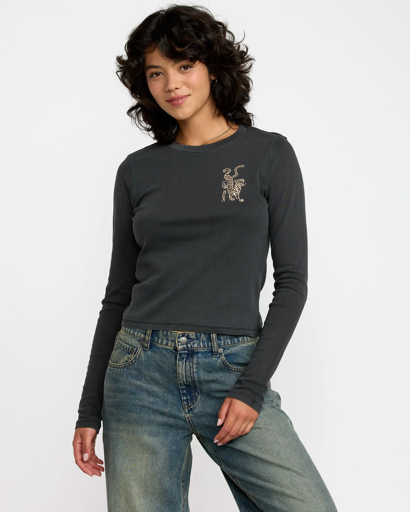 RVCA Womens Shirt Fortune Long Sleeve