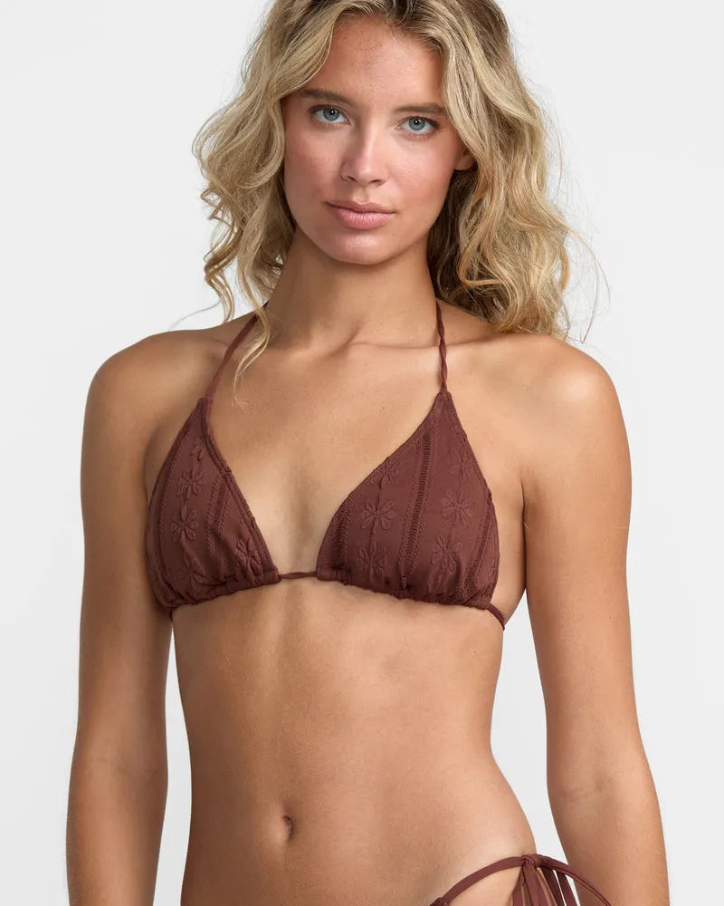 RVCA Womens Bikini Top Sweetness Halter Tri