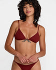 RVCA Womens Bikini Top Micro Rib Triangle