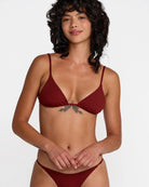 RVCA Womens Bikini Top Micro Rib Triangle