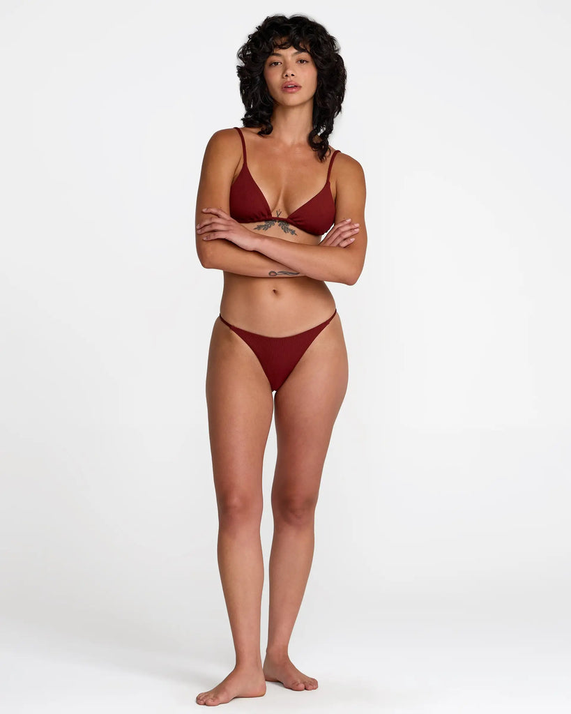 RVCA Womens Bikini Top Micro Rib Triangle