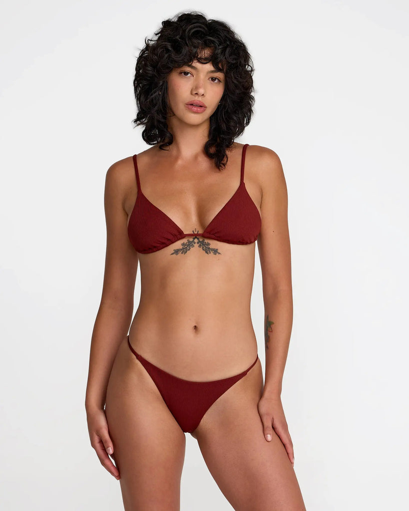 RVCA Womens Bikini Top Micro Rib Triangle