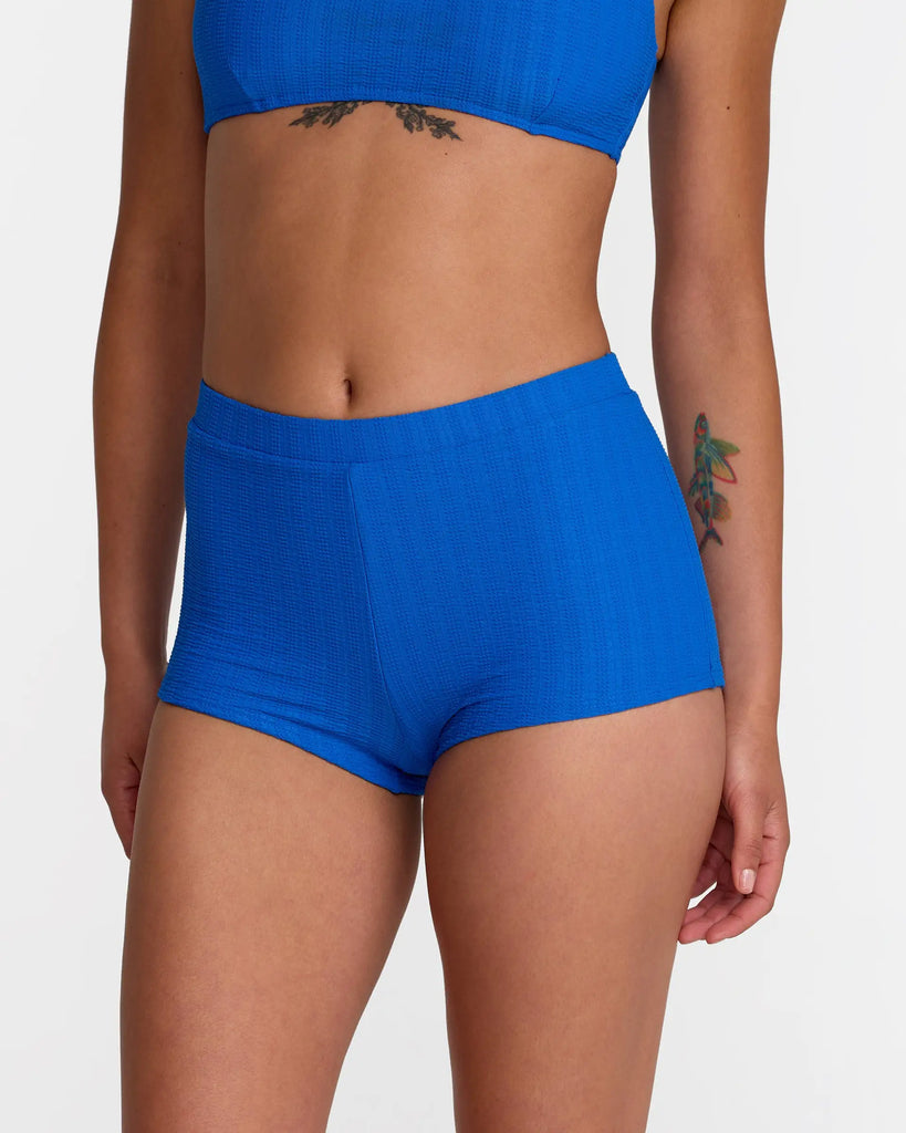 RVCA Womens Bikini Bottoms Pucker Boy Short