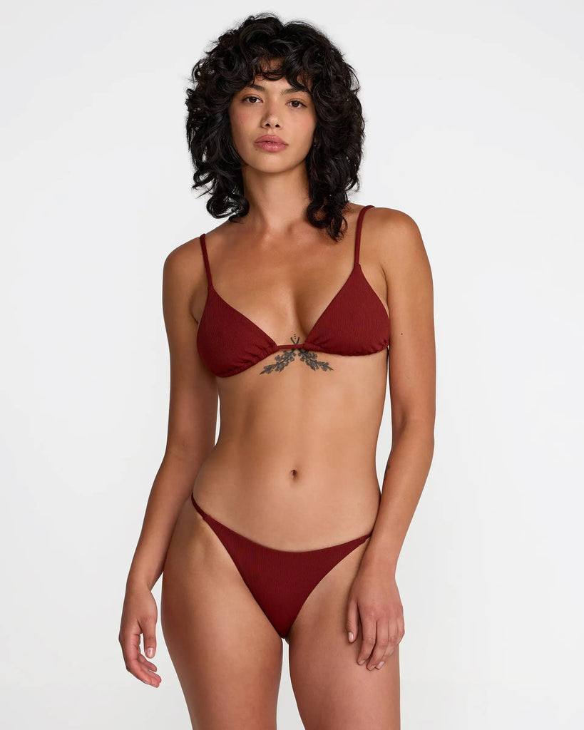 RVCA Womens Bikini Bottoms Micro Rib Medium French