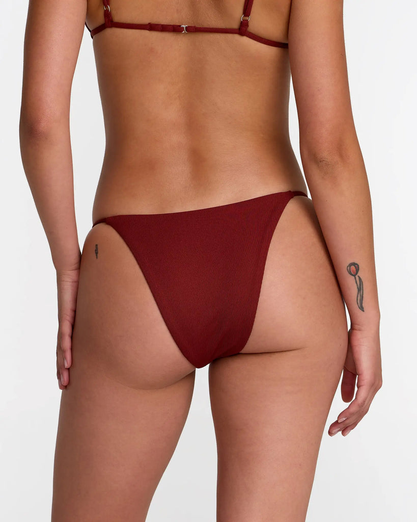 RVCA Womens Bikini Bottoms Micro Rib Medium French
