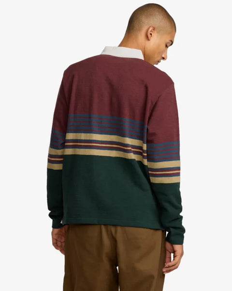 RVCA Mens Shirt Harbor Long Sleeve Polo