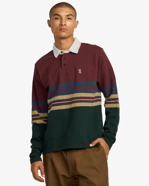 RVCA Mens Shirt Harbor Long Sleeve Polo