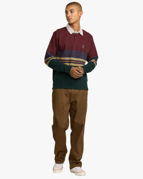 RVCA Mens Shirt Harbor Long Sleeve Polo