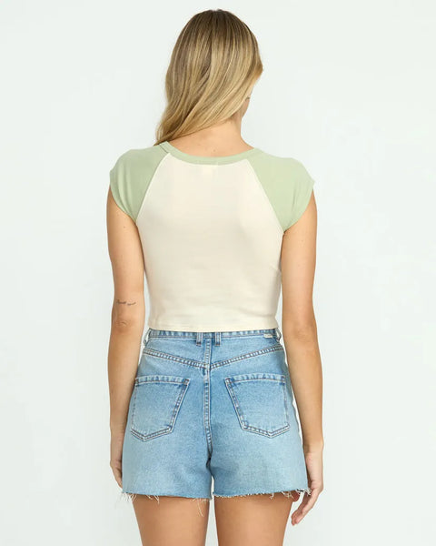 Billabong Womens Shirt Paradise Short Sleeve Raglan