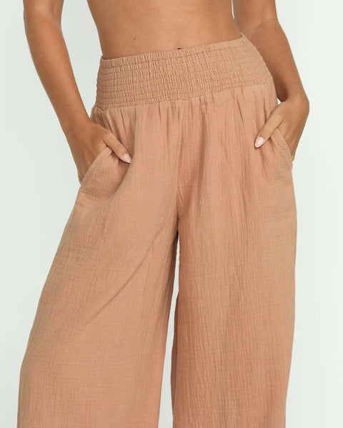 Billabong Womens Pants New Waves Gauze Elastic Waist
