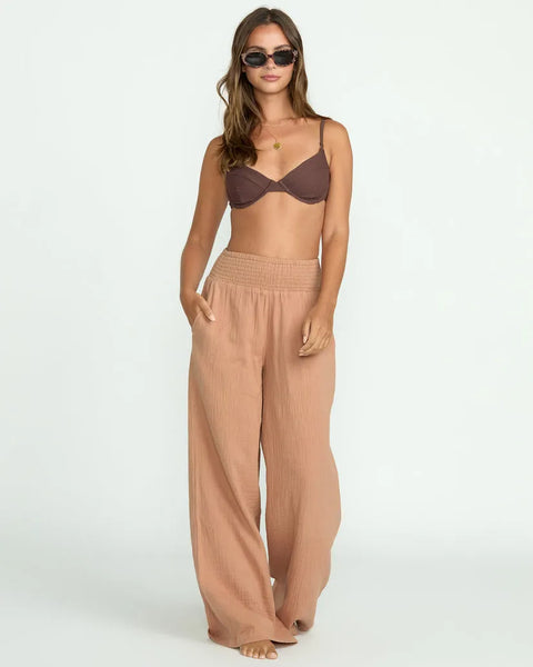 Billabong Womens Pants New Waves Gauze Elastic Waist