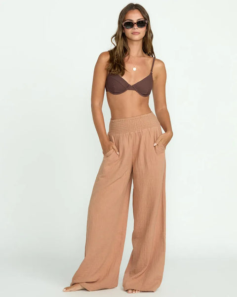 Billabong Womens Pants New Waves Gauze Elastic Waist