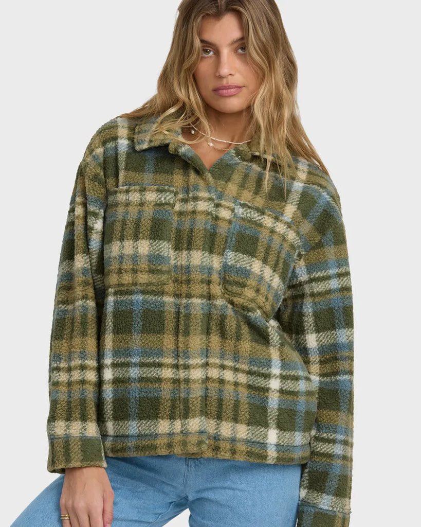 Billabong Womens Jacket Sundown Sherpa Shacket