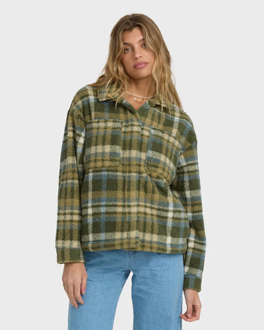 Billabong Womens Jacket Sundown Sherpa Shacket