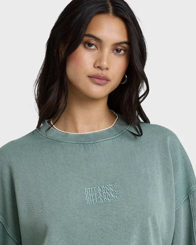 Billabong Womens Sweatshirt Bleached Out Kendal Crewneck