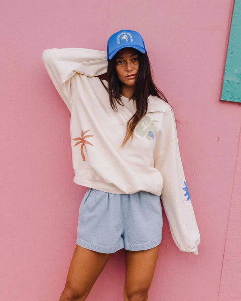Billabong Womens Sweatshirt Water Signs Kendal Crewneck