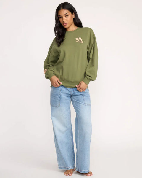 Billabong Womens Sweatshirt Sun Wave Livin Kendal Crewneck