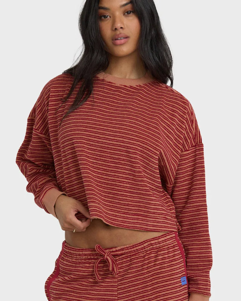Billabong Womens Sweatshirt A/Div Waves For Days Terry Crewneck