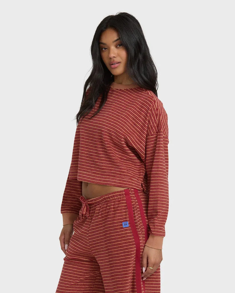 Billabong Womens Sweatshirt A/Div Waves For Days Terry Crewneck