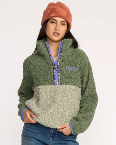 Billabong Womens Sweatshirt Horizon Mock Neck Half Zip