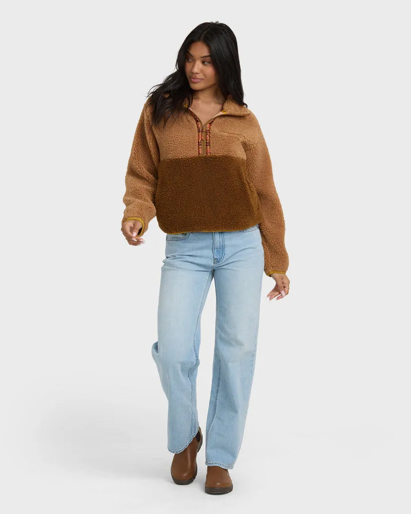 Billabong Womens Sweatshirt Horizon Mock Neck Half Zip