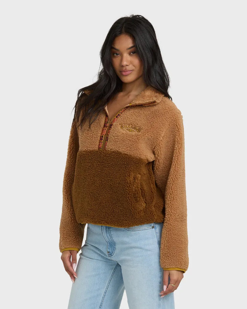 Billabong Womens Sweatshirt Horizon Mock Neck Half Zip
