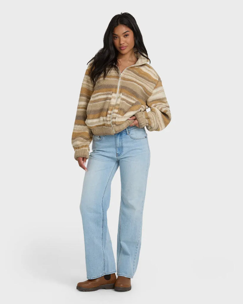 Billabong Womens Sweatshirt First Light Sherpa Zip