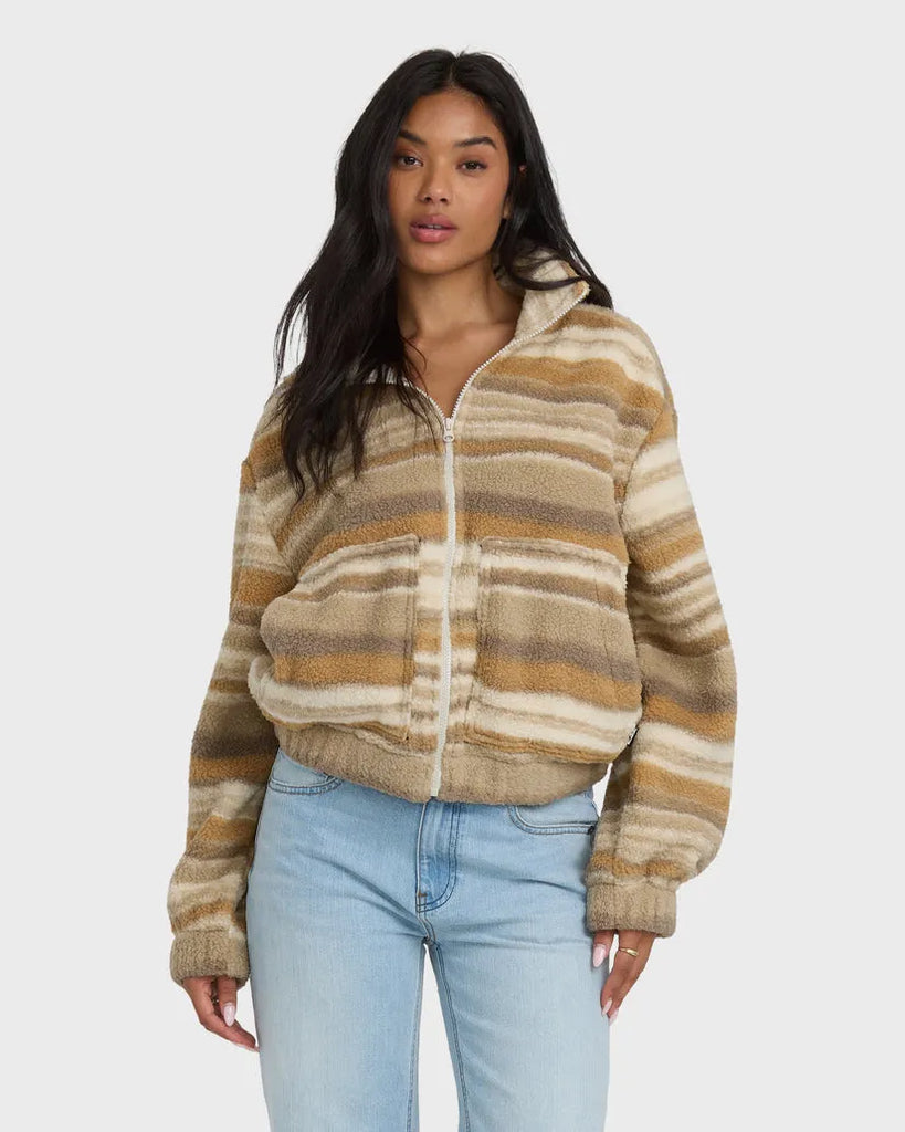 Billabong Womens Sweatshirt First Light Sherpa Zip