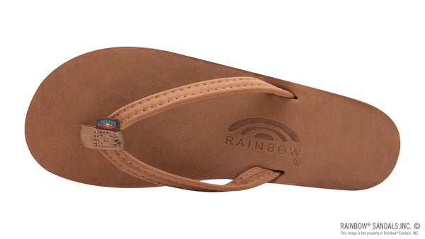 Rainbow Womens Sandals Single Layer Narrow Premium Leather
