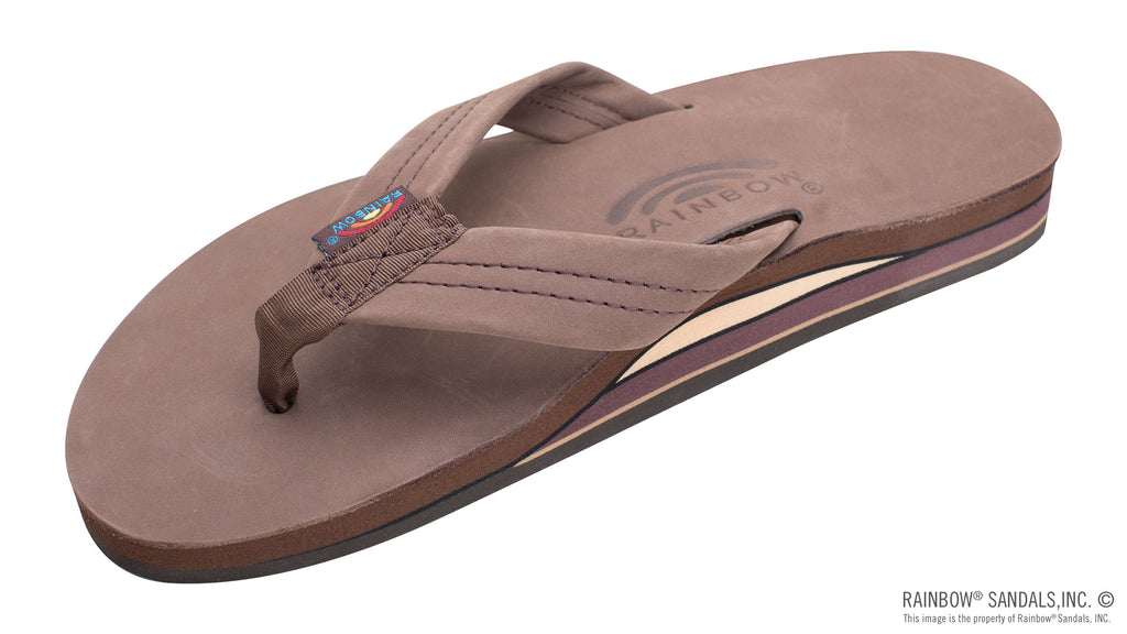 Rainbow Mens Sandals Double Layer Premier Leather