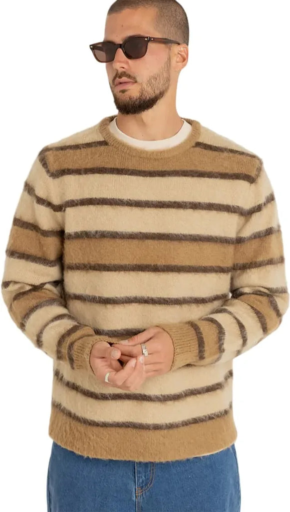 Rhythm Mens Sweater Mohair Striped Knit