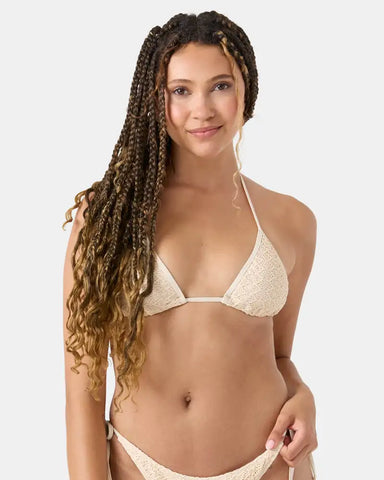 Roxy Womens Bikini Top Crochet Mini Tiki Triangle